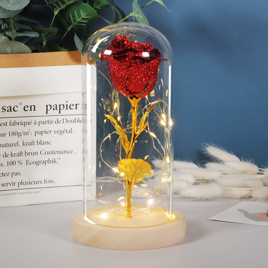 Rosas eternas con luces LED