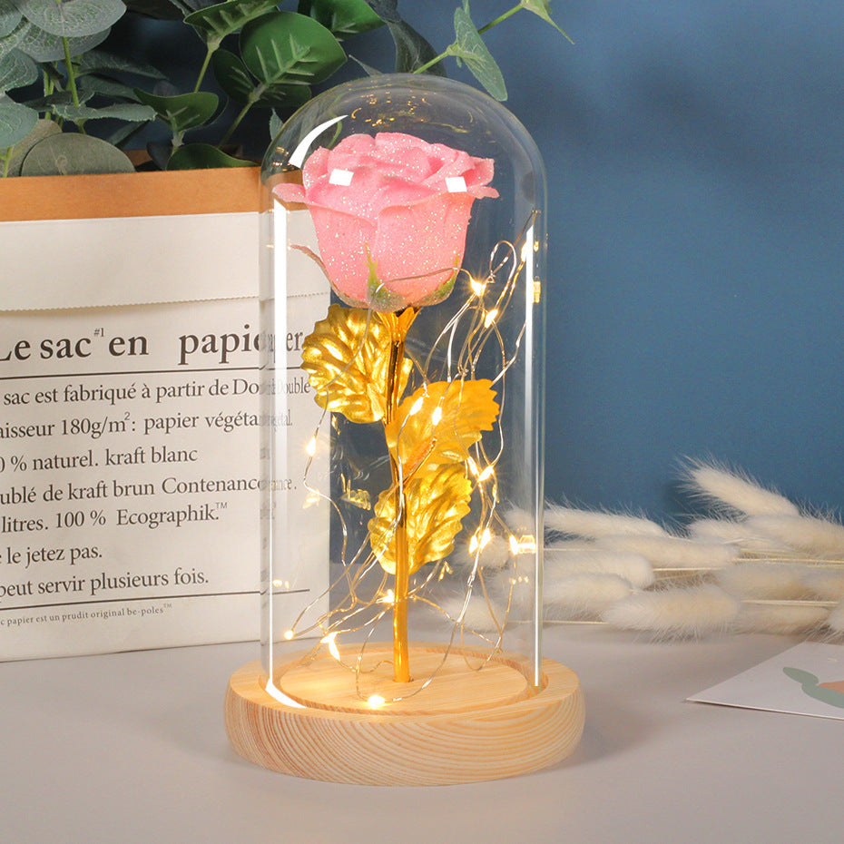 Rosas eternas con luces LED