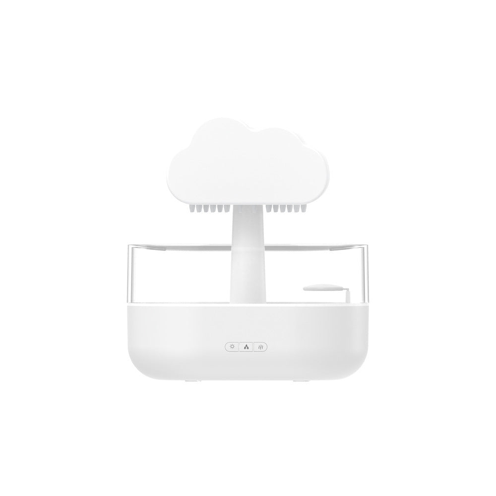 Humidificador con luz nocturna y sonido de lluvia y luz LED de 7 colores para aromaterapia.