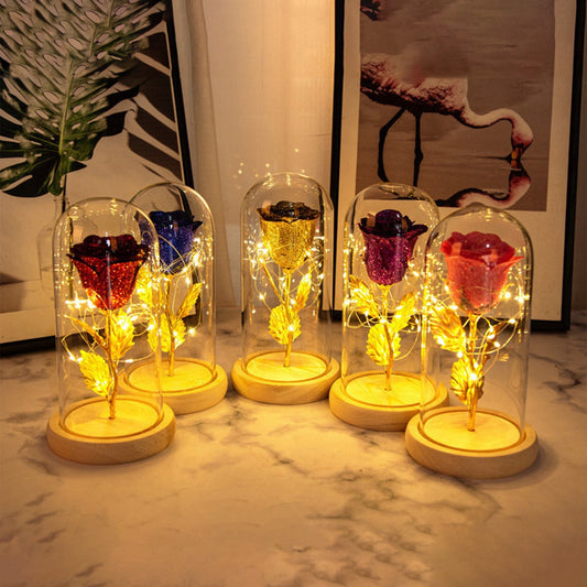 Rosas eternas con luces LED